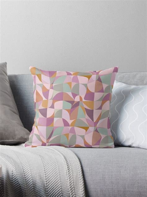 Geometric memphis seamless trendy pattern. Buy this abstract geometric shapes throw pillow in plum on ...