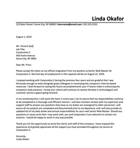 How To Write A Resignation Letter With Sample Notesng