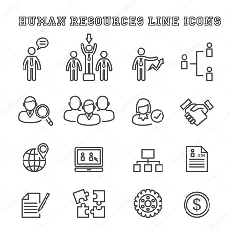 Human Resources Line Icons Stock Vector Image By ©tulpahn 95333602