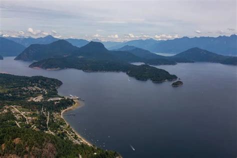 Gibsons Sunshine Coast British Columbia Canada Aerial View Small Town