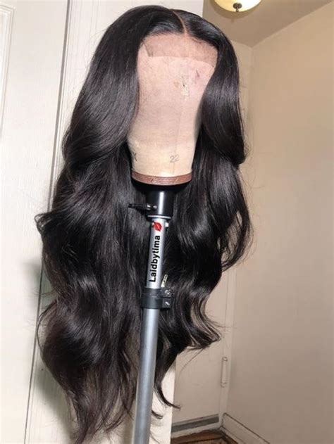Middle Part Straight Human Hair 360 Lace Frontal Wig With Wand Curls