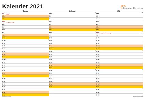 Hälfte mit kalenderwochen und feiertagen. Kalender 2021 Planer Zum Ausdrucken A4 : Einen Kalender ...