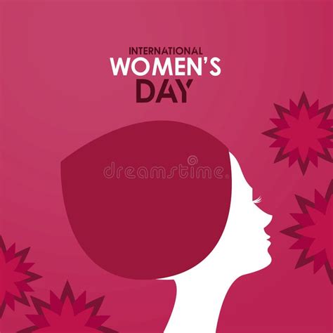 International Womens Day Celebration Poster With Girl Profile And