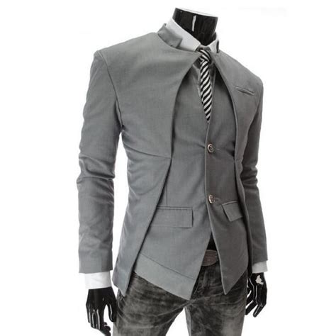 Mens Unique Asymmetrical Slim Fit Blazer And Vest Combo Unique Outfit