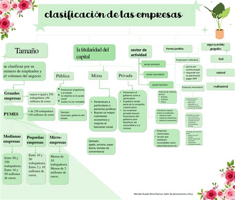 Mapa Clasificación De Las Empresas Esquemas Y Mapas Conceptuales De