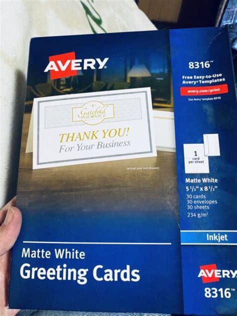 Avery Inkjet Compatible Greeting Cards W Envelopes 55 X 85 30 Bx Ave