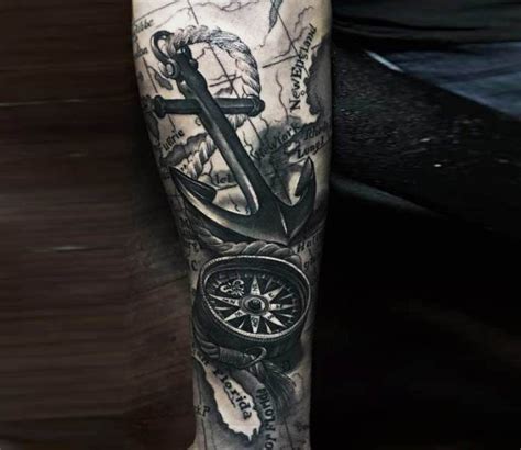 Anchor And Compass Tattoo By Khuong Duy Post 19028 Nautical Tattoo
