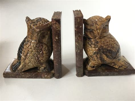 Marble Owl Bookends They Are Made From Colored Marble With Glued On