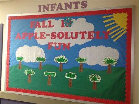 Infant Fall Board | Infant songs, Infant classroom, Fall apples