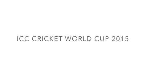 Icc Cricket World Cup 2015 On Behance