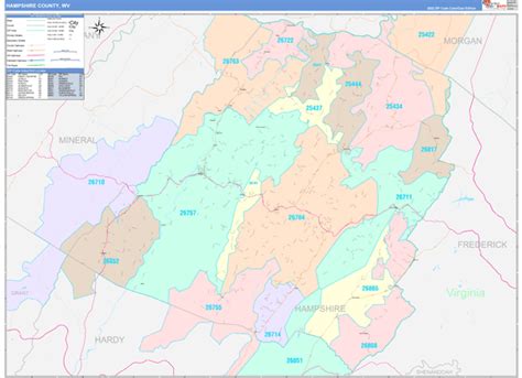 Hampshire County Wv Wall Map Color Cast Style By Marketmaps Mapsales