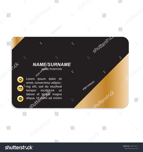 Business Card Black Gold Vector Template Stock Vector Royalty Free