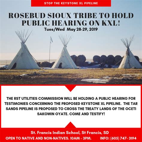Rosebud Sioux Tribe Is Holding Its Own Public Hearing On The Keystone