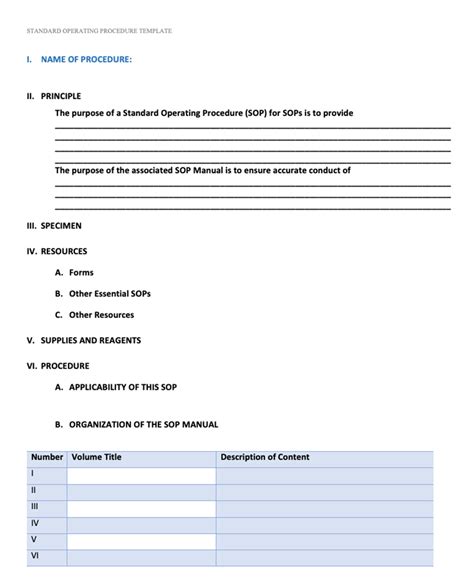 Free Microsoft Word Standard Operating Procedure Sop Templates