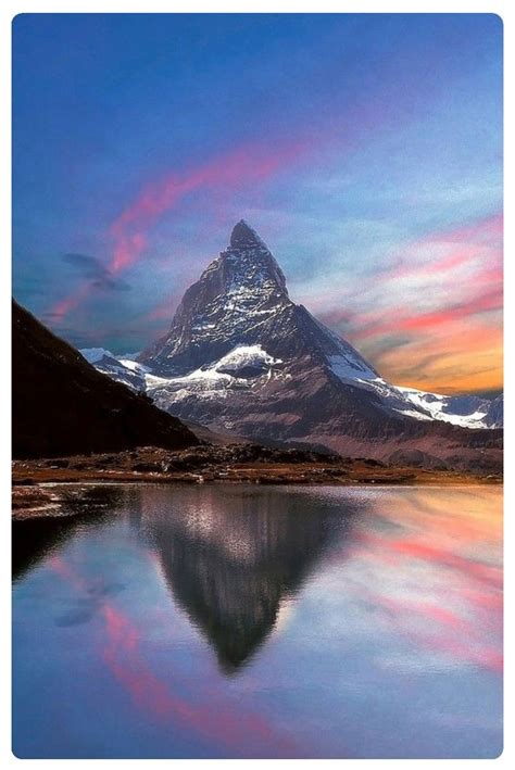 View Of The Matterhorn From Riffelsee Lake In Gornergrat Canton Of