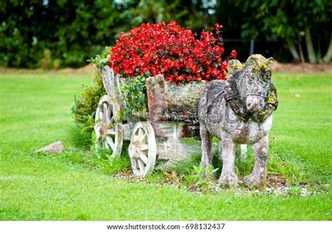Flower Bed On Donkey Cart Idea Stock Photo Edit Now
