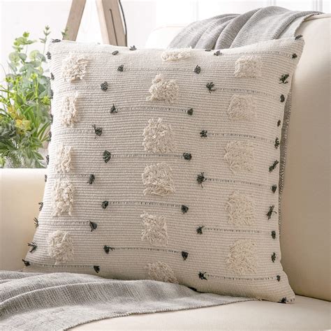 Phantoscope Boho Woven Tufted Series Decorative Throw Pillow 18 X 18