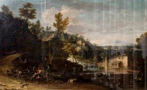 Landscape With Woodcutters Painting Marco Ricci Oil Paintings