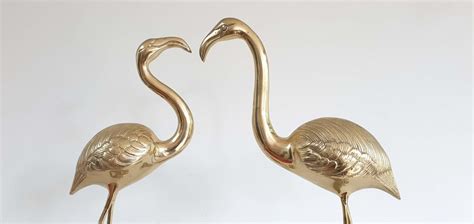 Two Brass High End Flamingos By Gilde Handwerk Veenbrink Design