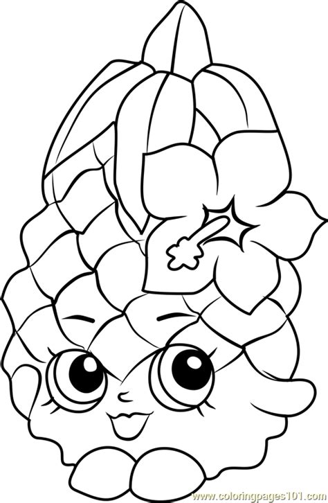 pineapple crush shopkins coloring page  kids  shopkins printable coloring pages