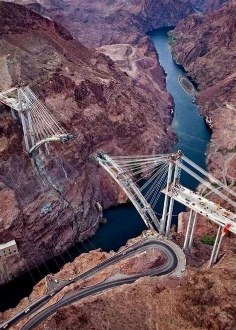 Colorado River Bridge At Hoover Dam Engineering Miracle