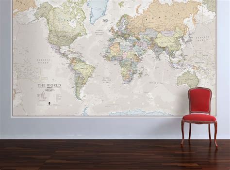 Huge Classic World Map Laminated