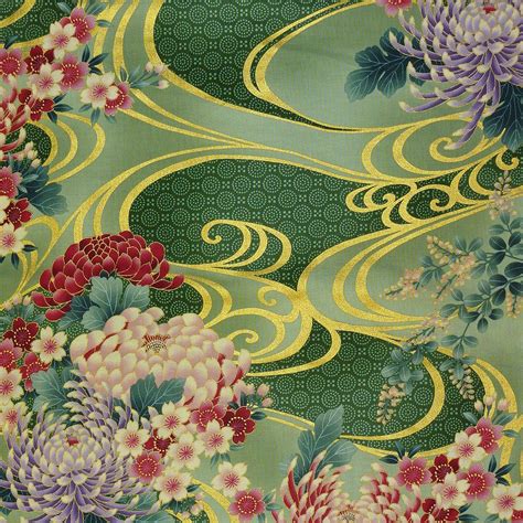 Hanami By Hoffman Fabrics H8709 Oriental Cotton Print Fabric