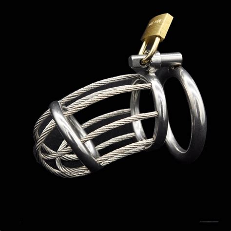 A165 Steel Wire Penis Cage Penis Ring Sex Toys For Men Metal Lock Cock