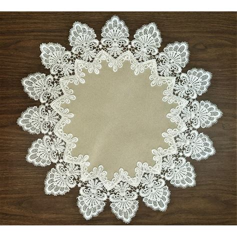 Doily Boutique Round Placemat Or Doily In Venetian Lace And Light Brown