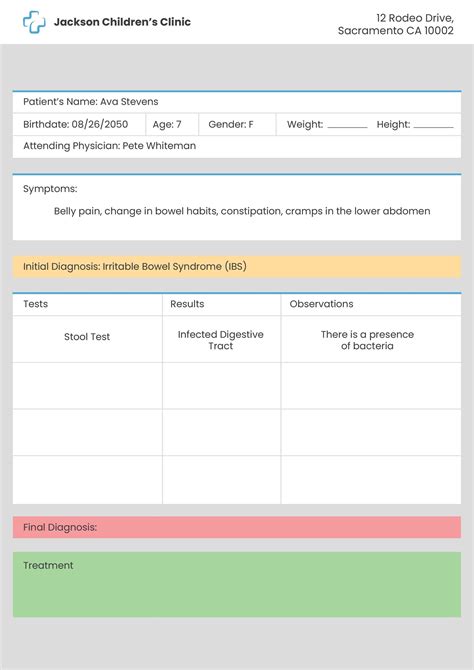 Sample Patient Medical Chart