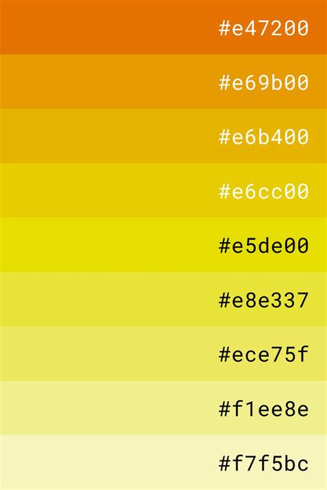 Yellow Color Palette Hex Color Palette Color Palette Yellow Color