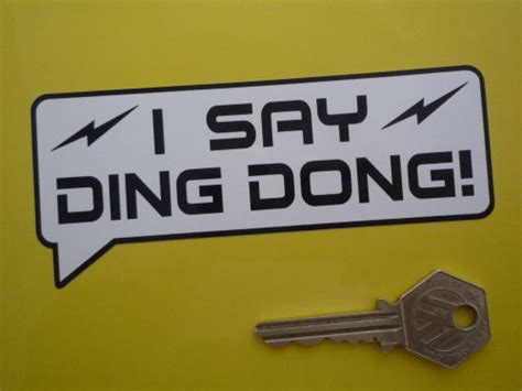 I Say Ding Dong Speech Bubble Stickers Electro Style 5 Pair