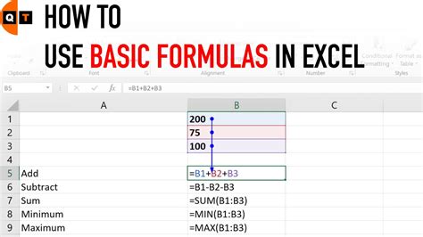 How To Use Basic Formulas In Excel Youtube