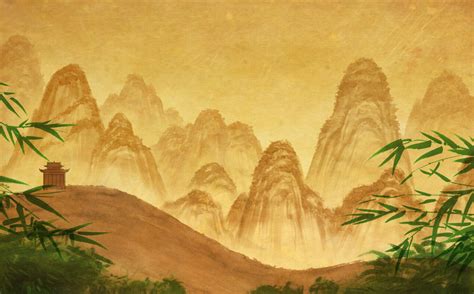 Pat Bollin Chinese Mountain Painting