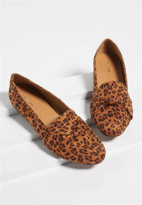 Maurices Womens Bianca Leopard Print Front Knot Flats Brown Size With Images Leopard