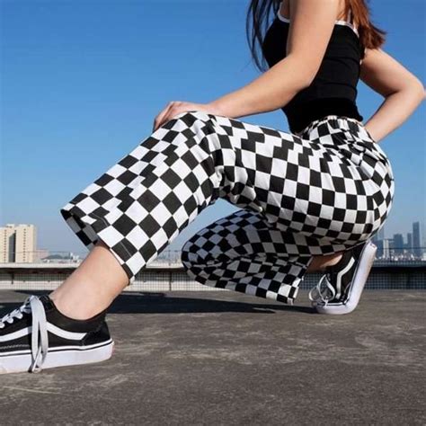 Buy Black And White Checkered Pants Grunge Clothing Store