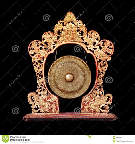 Vintage Musical Instrument Traditional Balinese Gong Isolated Stock