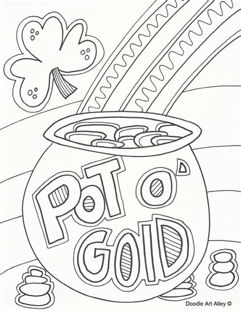 It is a global celebration of irish culture on or around march 17. Rainbow With Pot Of Gold Coloring Pages - Coloring Home