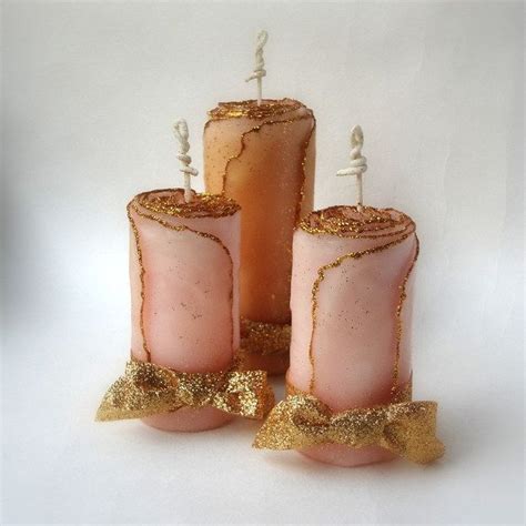 Pink And Gold Glitter Candles 3850 Glitter Candles
