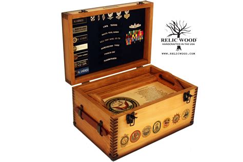 Custom Military Retirement Keepsake Shadow Box Relic Wood