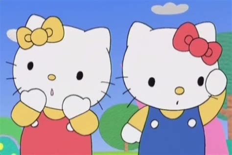 kitty and mimmy melody hello kitty hello kitty cartoon sanrio hello kitty