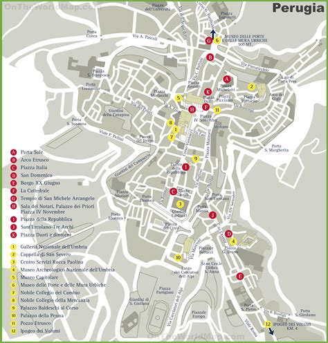 Perugia Sightseeing Map