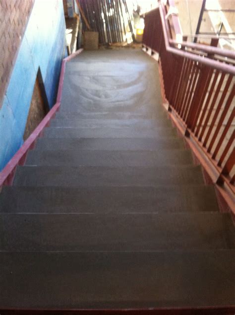 Steel Pan Stairs And Railingsmooth Trowel Concrete Treads And Landing