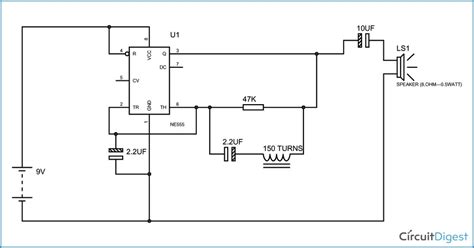 Simple Metal Detector Circuit Diagram Using Timer Ic