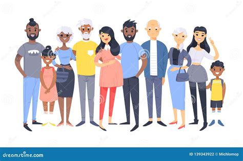 Cartoon People Different Races