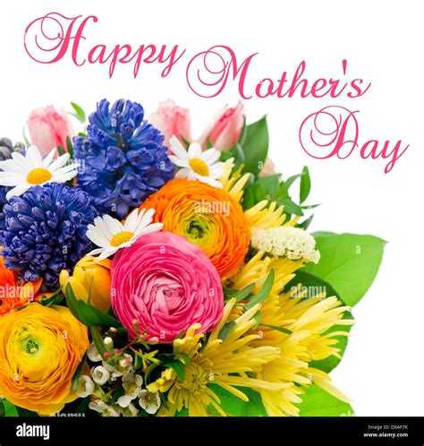 Happy Mothers Day Card Concept Beautiful Bouquet Of Colorful Spring