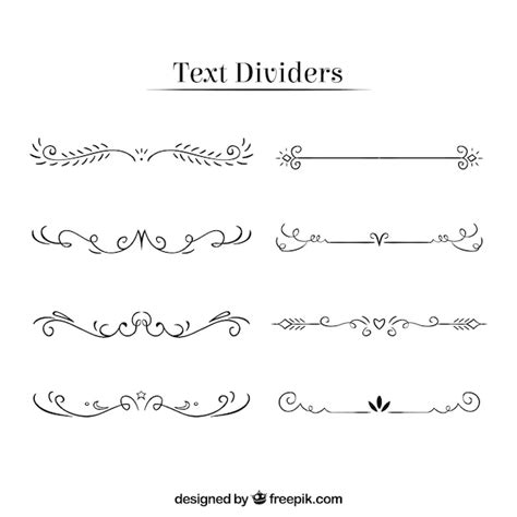 Free Vector Set Of Hand Drawn Text Ornaments