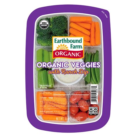 Earthbound Farm Organic Veggies Tray With Ranch Dip Shop Standard
