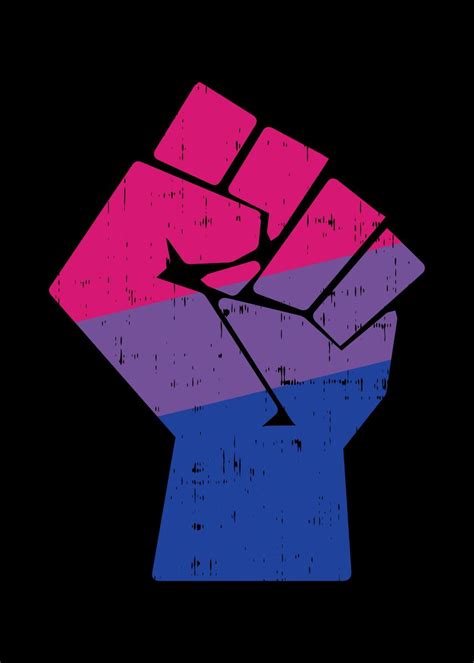 raised fist bisexual poster by boredkoalas displate
