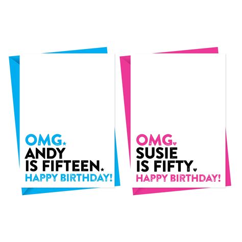 Bold Omg Personalised Birthday Card A Is For Alphabet